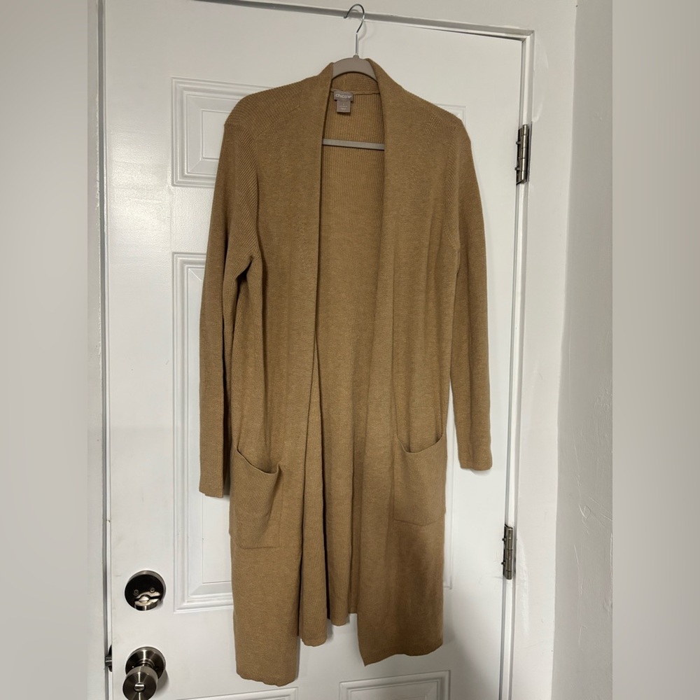 Chico's Camel Open Front Cardigan